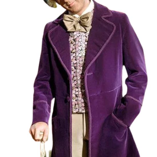 Willy Wonka Timothee Chalamet Purple Coat