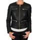 Women's Slim Fit Black Quilted Moto Jacket