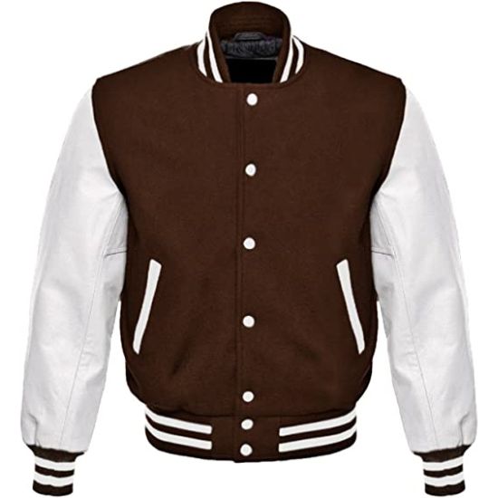 Men's Bomber Varsity Black and White Jacket