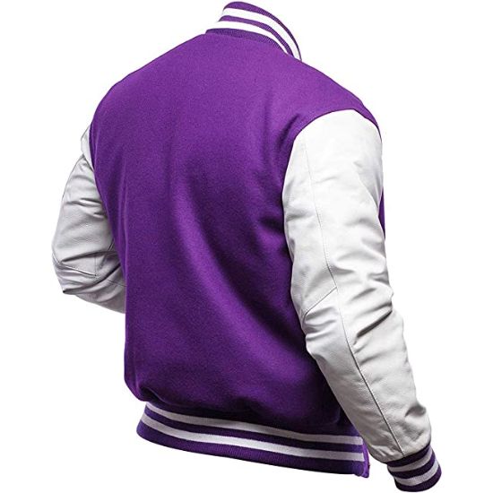 Men's Bomber Varsity Black and White Jacket