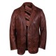 Men's Italian Brown Leather Blazer Jacket