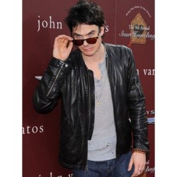 The Vampire Diaries Damon Salvatore (Ian Somerhalder) Black Leather Jacket The Vampire Diaries Damon Salvatore (Ian Somerhalder) Black Leather Jacket
