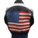 Men's Usa Flag Logo Biker Bomber Jacket