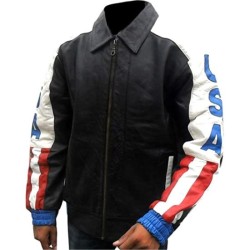 Men's Usa Flag Logo Biker Bomber Jacket Men's Usa Flag Logo Biker Bomber Jacket