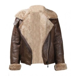 Women's World War II B3 Ginger Brown Aviator Shearling Leather Jacket Women's World War II B3 Ginger Brown Aviator Shearling Leather Jacket