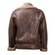 Women's World War II B3 Ginger Brown Aviator Shearling Leather Jacket