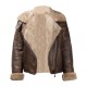 Women's World War II B3 Ginger Brown Aviator Shearling Leather Jacket