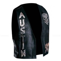 Steve Austin WWE Stone Cold Skull Leather Vest Steve Austin WWE Stone Cold Skull Leather Vest