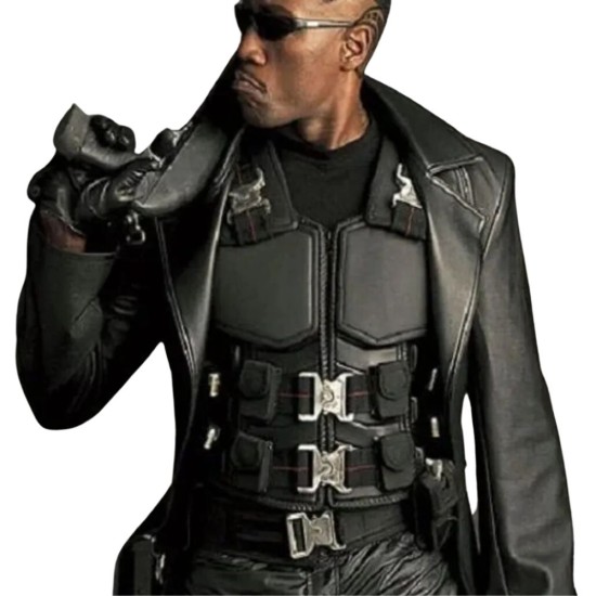 Blade Wesley Snipes Black Leather Vest