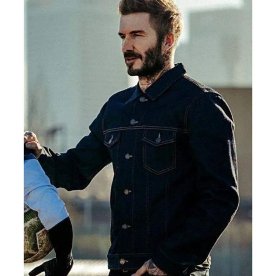 Save Our Squad David Beckham Blue Denim Jacket