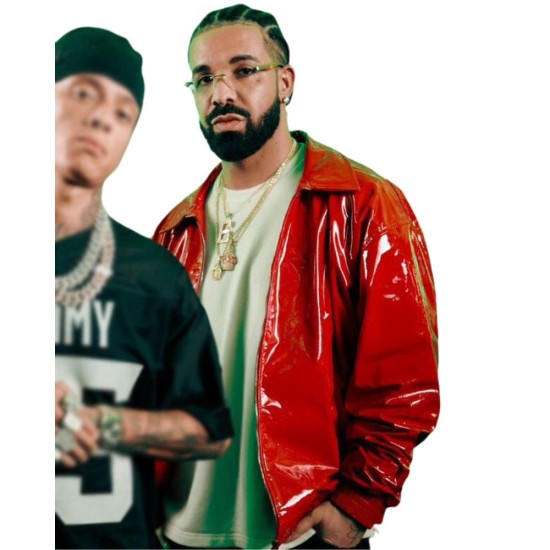 Drake On the Radar Freestyle Red Leather Jacket