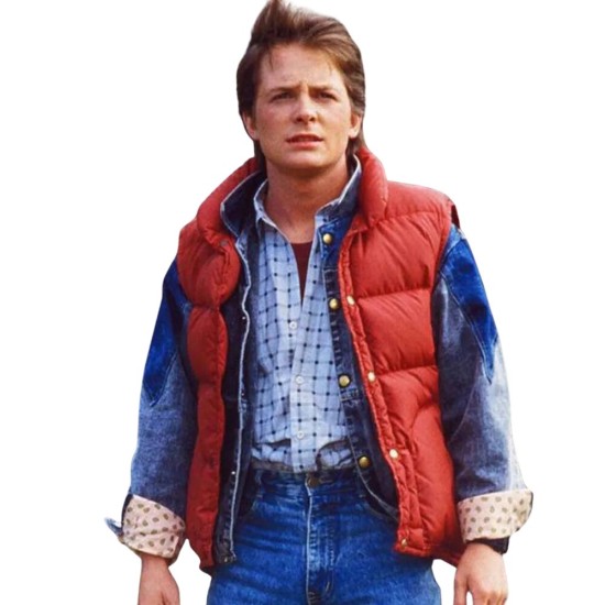 Back To The Future Marty Mcfly (Michael J. Fox) Red Vest