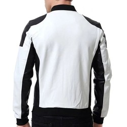 Men Biker Bomber Leather Jacket