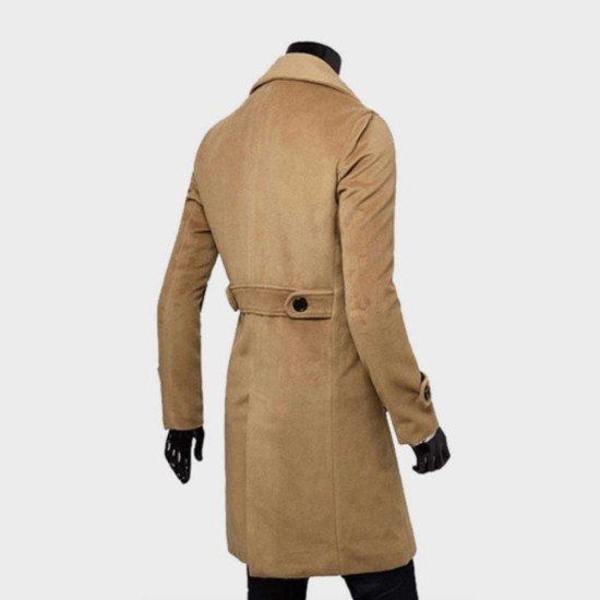 Men's Brown Wool Trench Coat