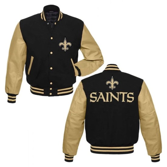 New Orleans Saints Letterman Black/Gold Jacket