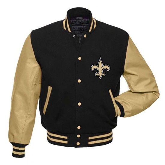 New Orleans Saints Letterman Black/Gold Jacket