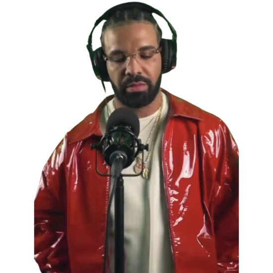 Drake On the Radar Freestyle Red Leather Jacket