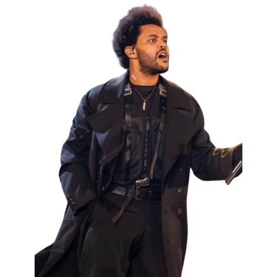 The Weeknd Sofi Stadium (Abel Makkonen Tesfaye) Black Wool Coat