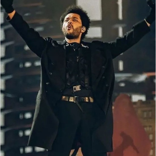 The Weeknd Sofi Stadium (Abel Makkonen Tesfaye) Black Wool Coat