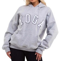 Yoga Grey Fleece Hoodie Yoga Grey Fleece Hoodie
