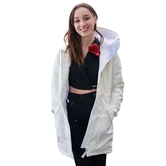 Fair Play 2023 Phoebe Dynevor (Emily) White Hood Jacket