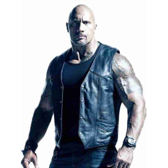 The Fate of the Furious Dwayne Johnson (Hobbs) Leather Vest