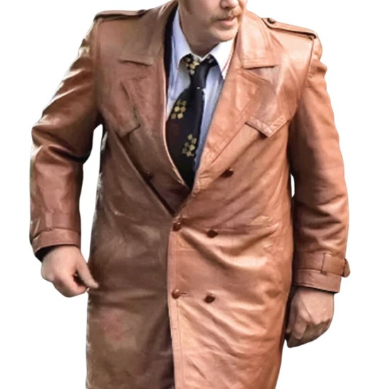 The Long Shadow 2023 Dc John Nunn (Kris Hitchen) Brown Leather Coat