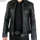 Black Rivet Leather Jacket For Men