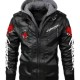 Cyberpunk Hooded Leather Jacket For Men