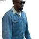 Kanye West Denim Blue/Black Jacket