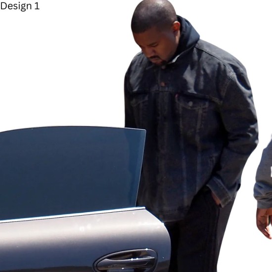 Kanye West Denim Blue/Black Jacket