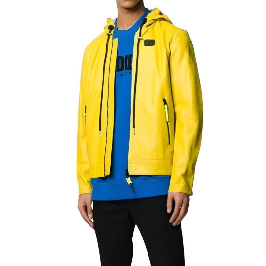 Yellow Hooded Jacket for Men