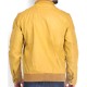 Quilted Shoulder Yellow Leather Jacket For Men