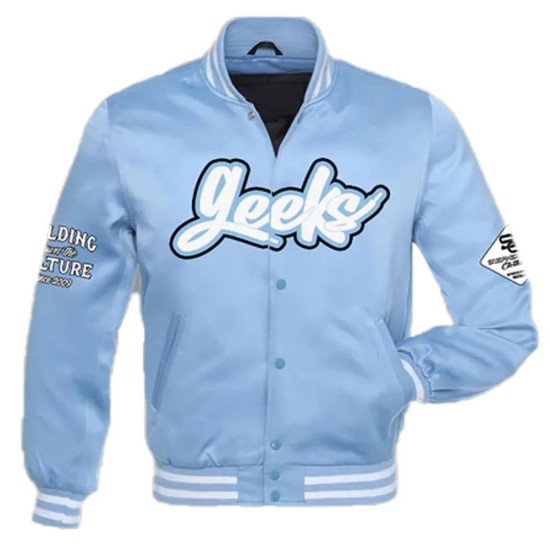 Retro University Geeks Satin Jacket