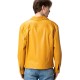 Men's Yellow Basic Leather Jacket