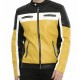 Black Color Motorcycle Yellow Leather Jacket