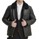 Mens Black Aviator Leather Jacket