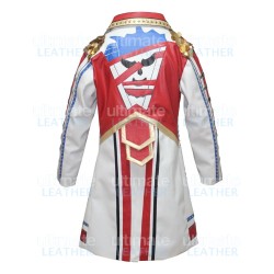 WWE Cody Rhodes Military White Leather Coat WWE Cody Rhodes Military White Leather Coat
