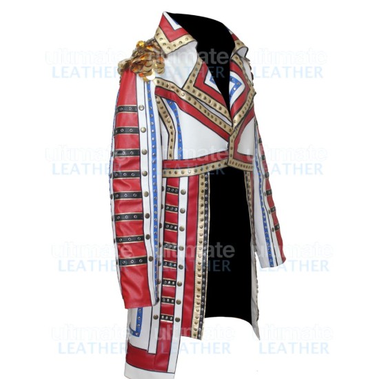 WWE Cody Rhodes Military White Leather Coat