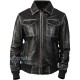 Mens Black Leather Aviator Jacket