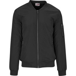 Mens Plain Black Bomber Jacket