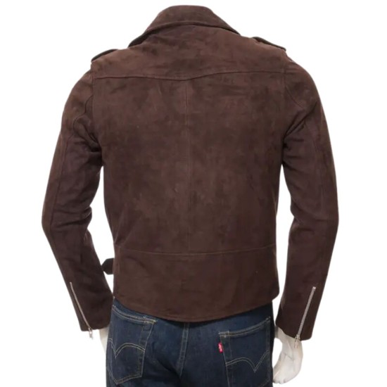 Men’s Cowboy Biker Brown Suede Jacket