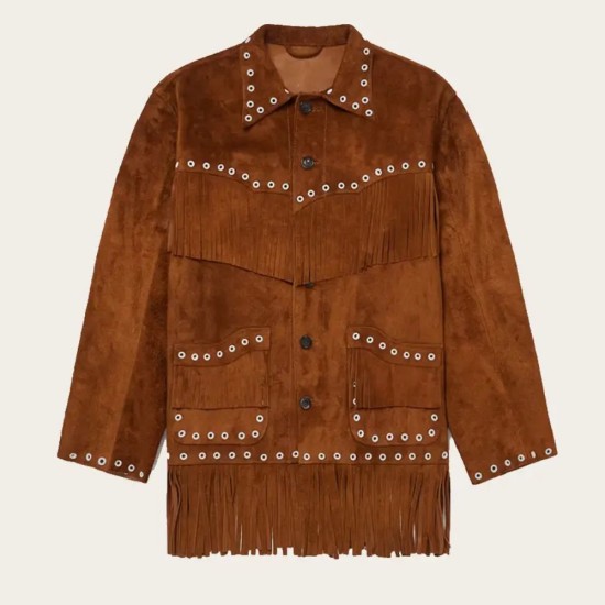 Men’s Fringes Cowboy Suede Jacket 