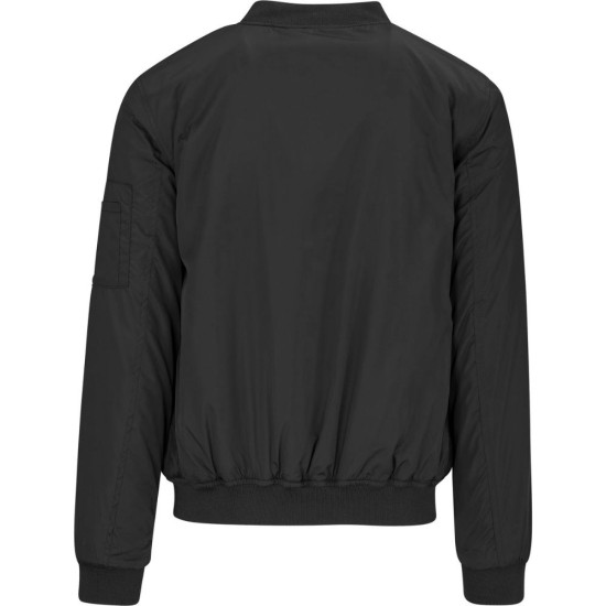 Mens Plain Black Bomber Jacket