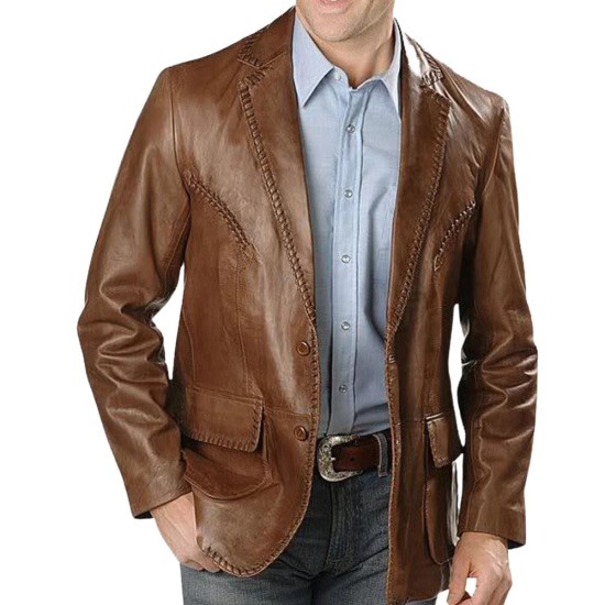 Men's Real Genuine Lambskin Brown Blazer