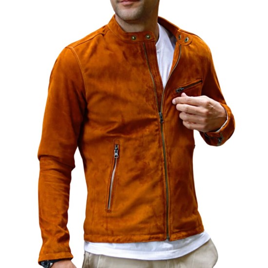 Men's Classic Tan Suede Jacket