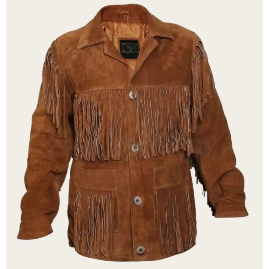 Tawny Fringes Suede Leather Jacket 