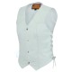 Womens Motorcycle White Leather Vest 