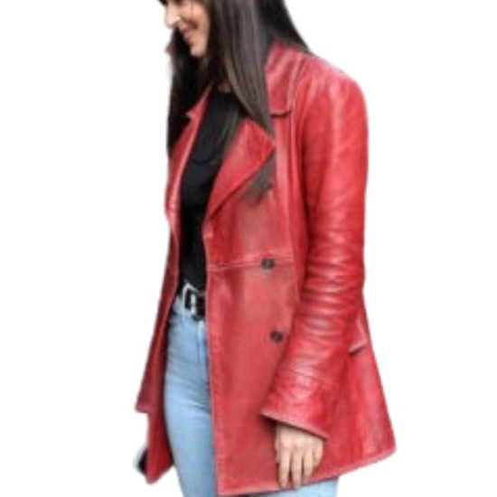 Madame Web Dakota Johnson (Cassandra Webb) Maroon Leather Coat