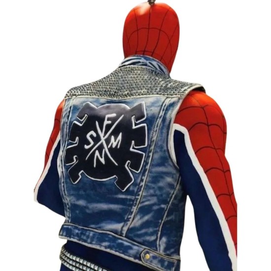 Spider-Man Across the Spider-Verse Blue Denim Vest